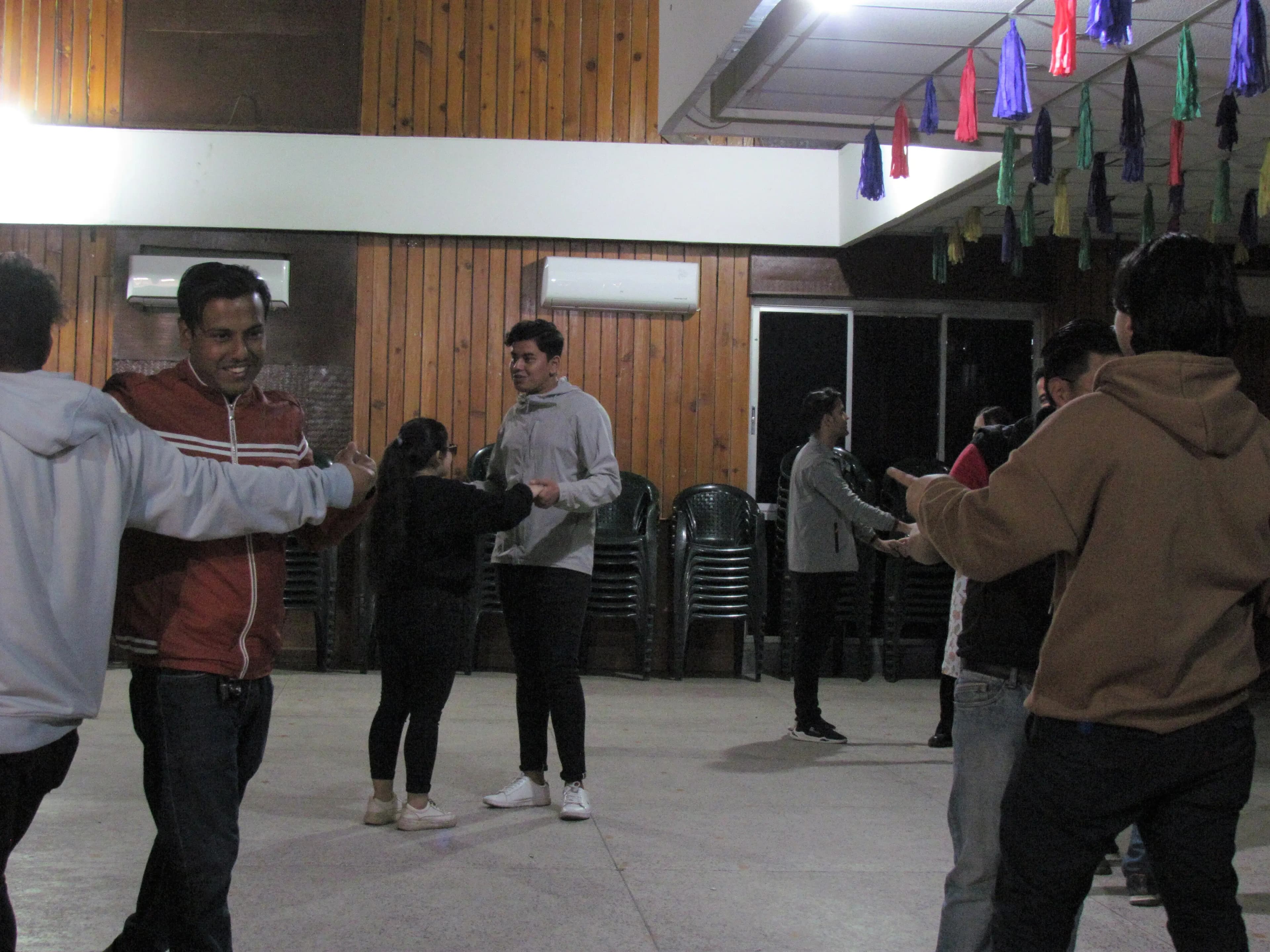 All the participants are dancing.