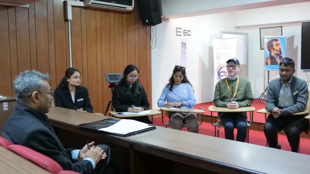 A picture taken in the meeting of Founder & President Mr. Abhishek Shahi, It & Creative Specialist Mr. Joon Shakya, Country Coordinator & Interpreter of Expedición Solidaria Ms. Sharmila Khadgi, Secretary of CFC Ms. Pasang Phuti Sherpa & Discipline Monitor Ms. Deepika Shahi.