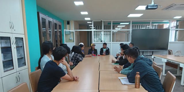 Founder & Director of Chain For Change Mr. Abhishek Shahi and Cofounder & Treasurer Ms. Sanjiya Shrestha orienting the dedicated team about Project 'Wings to Dreams'.