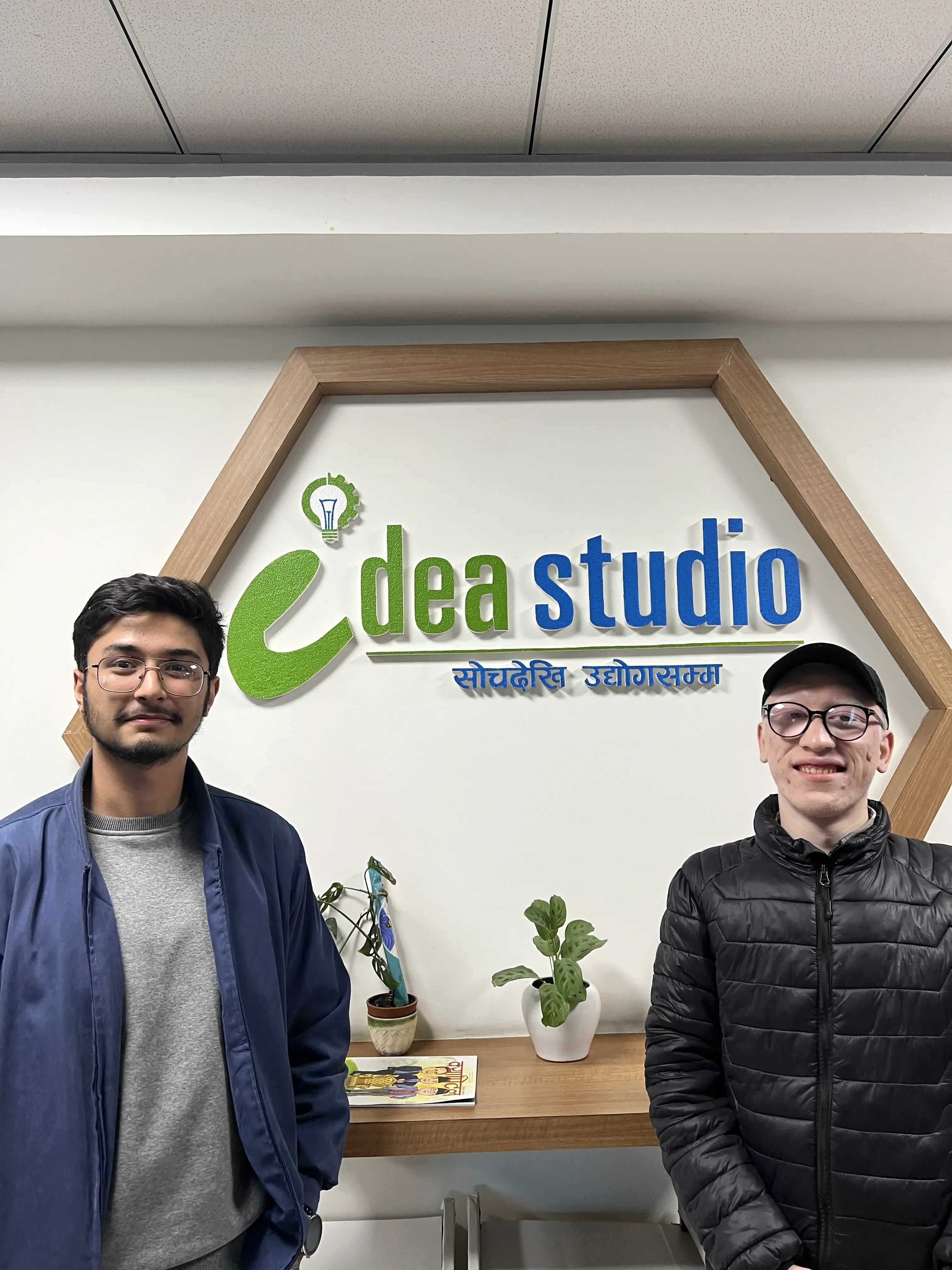 A portrait of Joon Shakya and Karmendra Shrestha