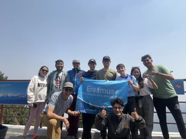 A group picture of 10 individuals including Mr. Alfonso Xosé González Cabarcos and his 4 Spanish students along with CFC members.