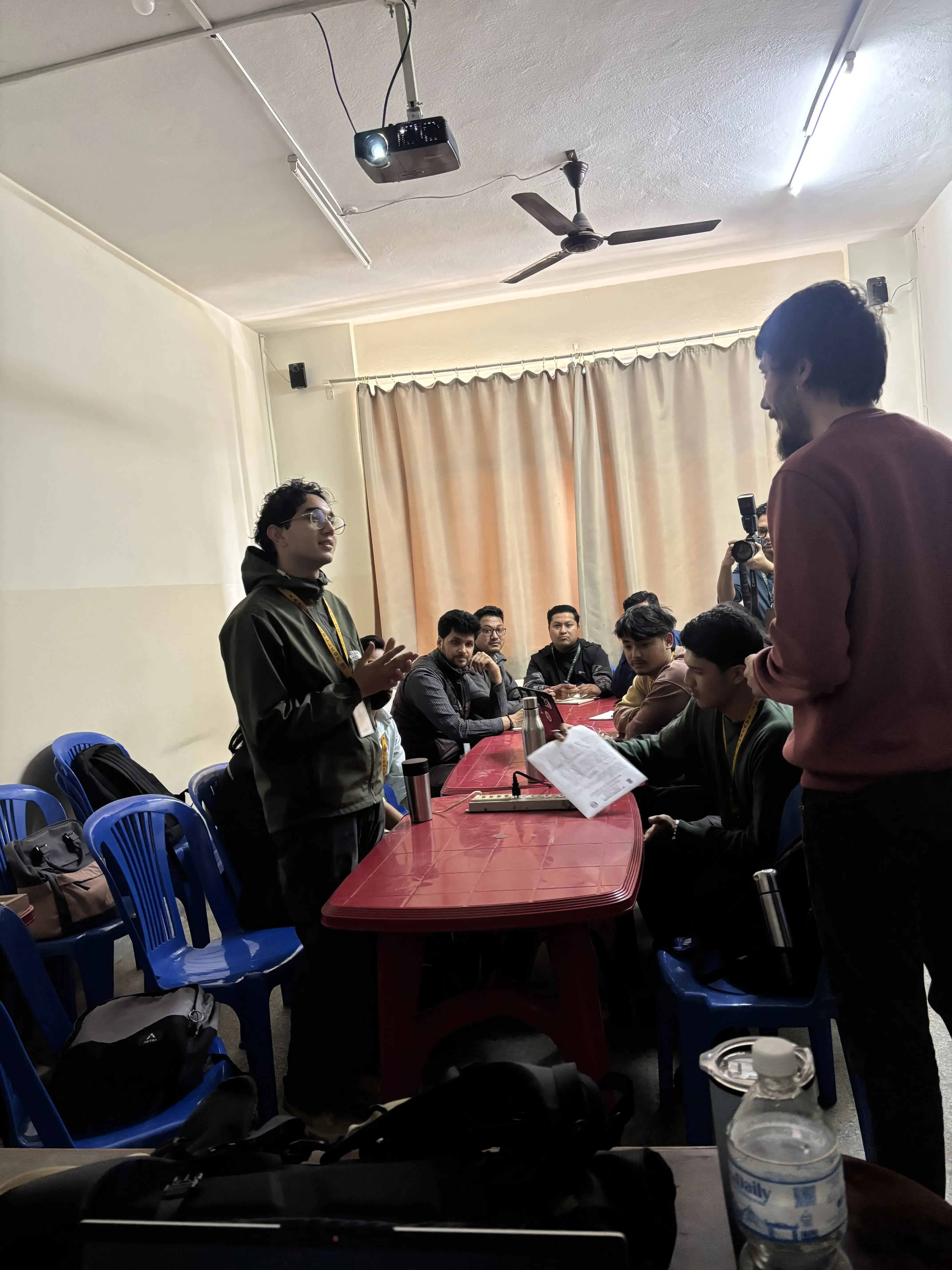 One of the participants, Mr. Supreme Khadka is asking question to the facilitator of Master Class Mr. Miquel Cañada.
