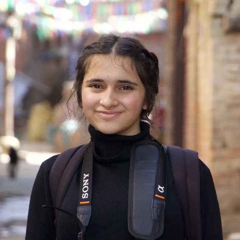 Dhritika Tiwari, an essential part of Project Wings to Dreams, is depicted in this portrait.