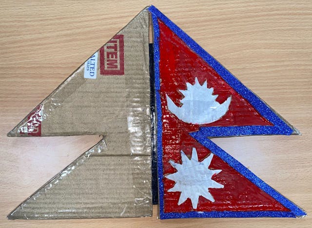 3D model depicting the flag of Nepal
