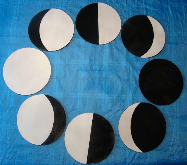 3D model depicting the phases of the moon