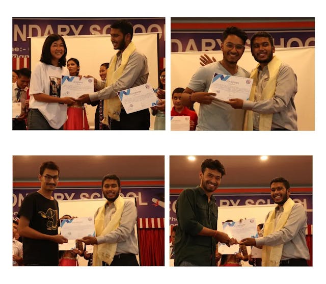 Awarding certificate to the photography and videography team of Guiding Techniques & Mobility Skills Training – 2022 by Founder & Director of Chain For Change Mr. Abhishek Shahi.