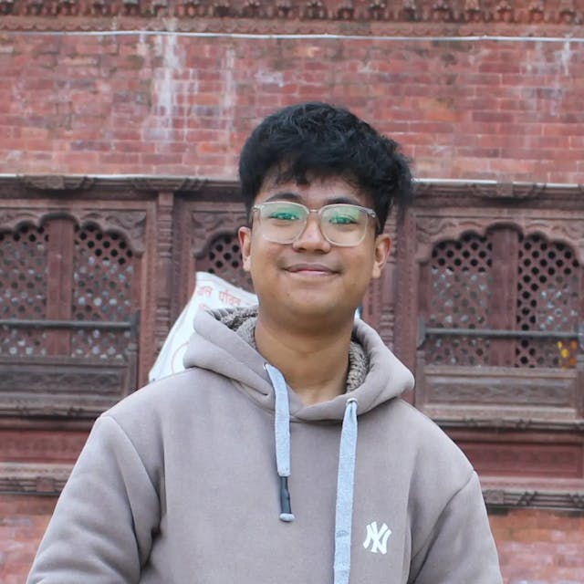 Aayush Shrestha, an essential part of Project Wings to Dreams, is depicted in this portrait.
